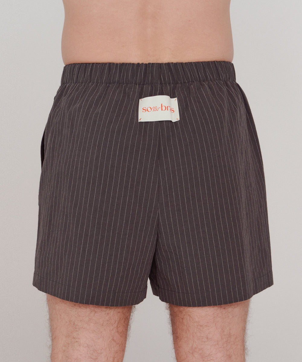 Pinstripe Pearl Linen Shorts - Daisy – sombras