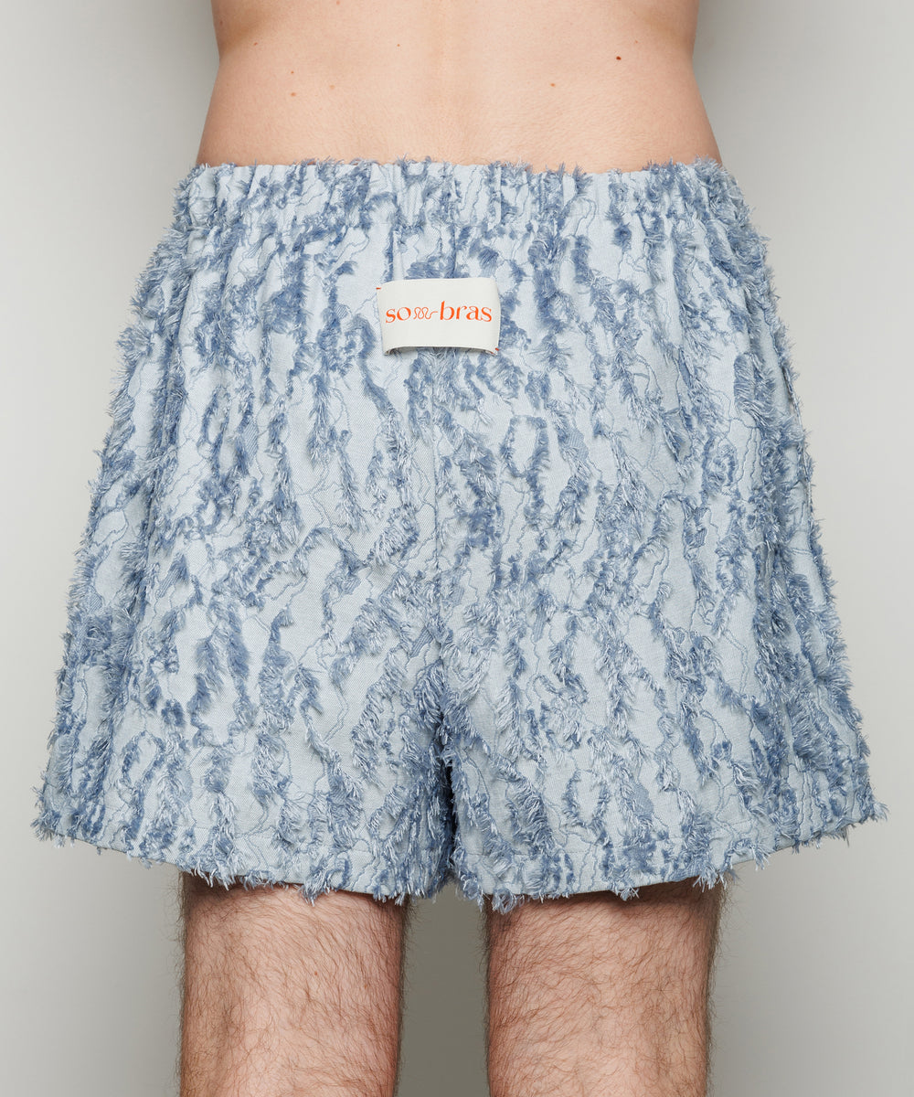 Denim Like Cut Jacquard Shorts – sombras