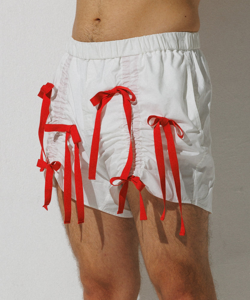 【Pre-order item】Curtain Ribon Shorts - White