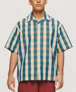 Emerald Blue Block Check Short Sleeve Shirt