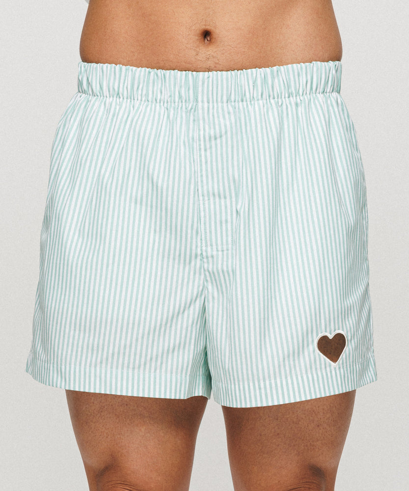 One Point Heart Lace Shorts - Sierra Sage