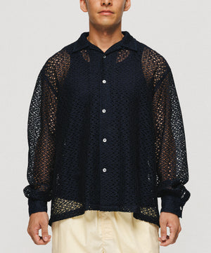 Summer Navy Lace Shirt