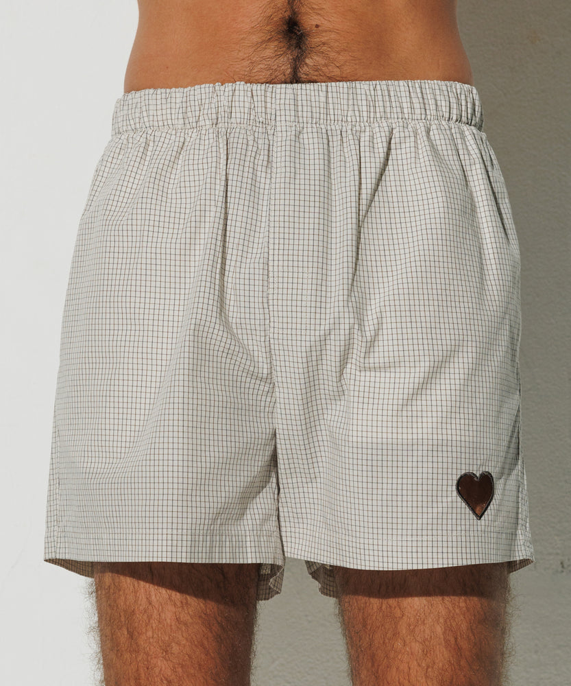 One Point Heart Lace Shorts - Monopoli Check