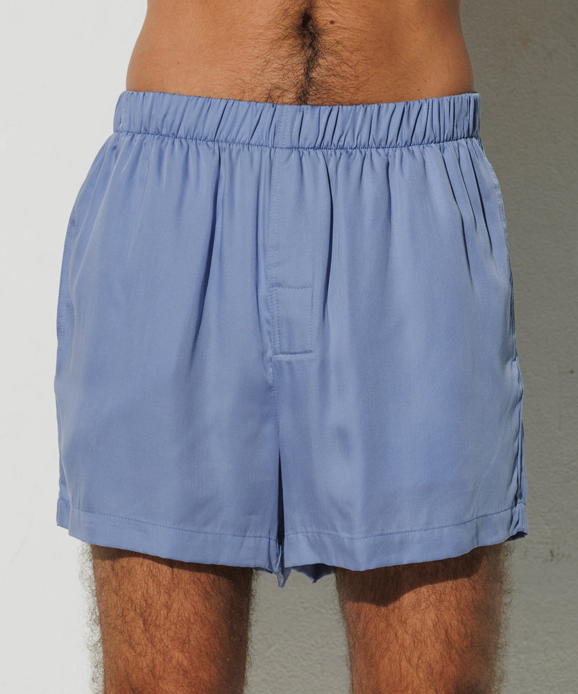 Silk-like Boxer Shorts - Athens Blue