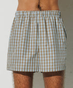 Cotton Boxer Shorts Paris Blue Check