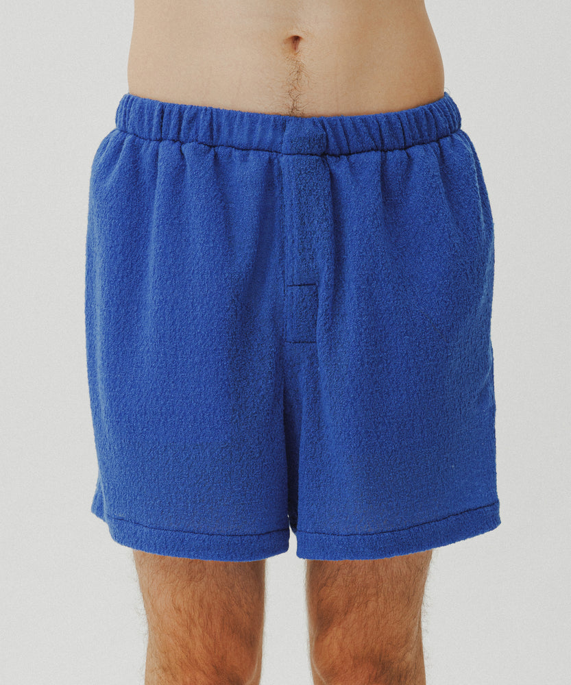 Wool Lacy Jacquard Shorts | Majorelle Azure