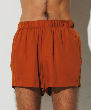 Silk-like Boxer Shorts - Orange Dust