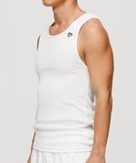 One Point Heart Cotton Rib Tank Top - Mediterranean Sea