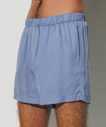 Silk-like Boxer Shorts - Athens Blue