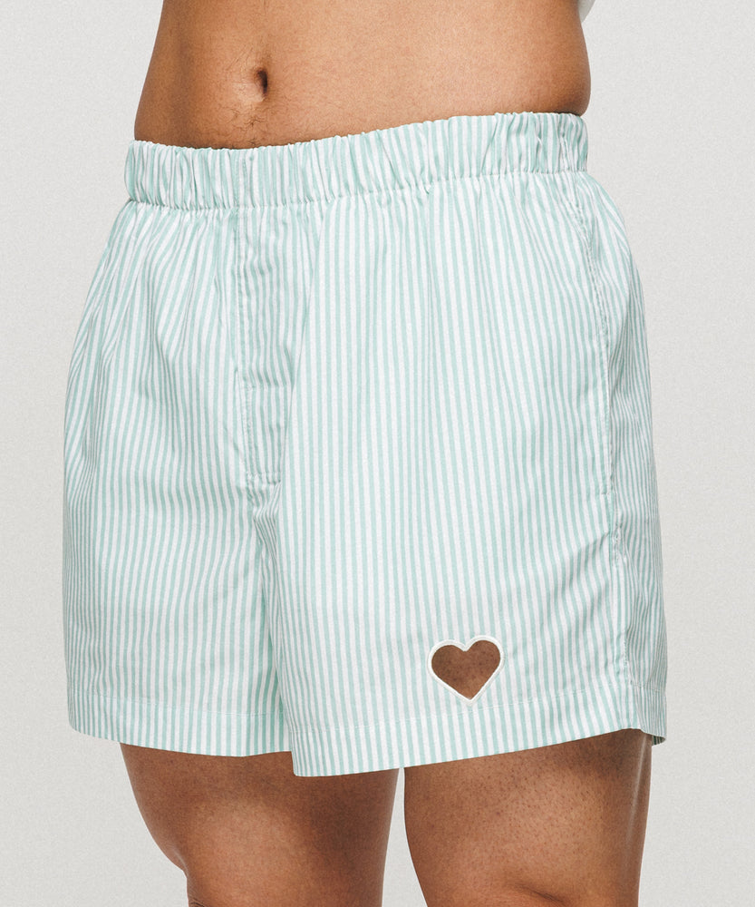 One Point Heart Lace Shorts - Sierra Sage