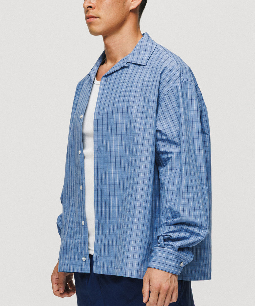 Blue Tattersall Check Long Sleeve Shirt