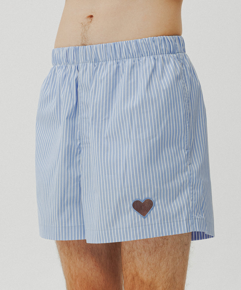 One Point Heart Lace Shorts - Venetian Blue