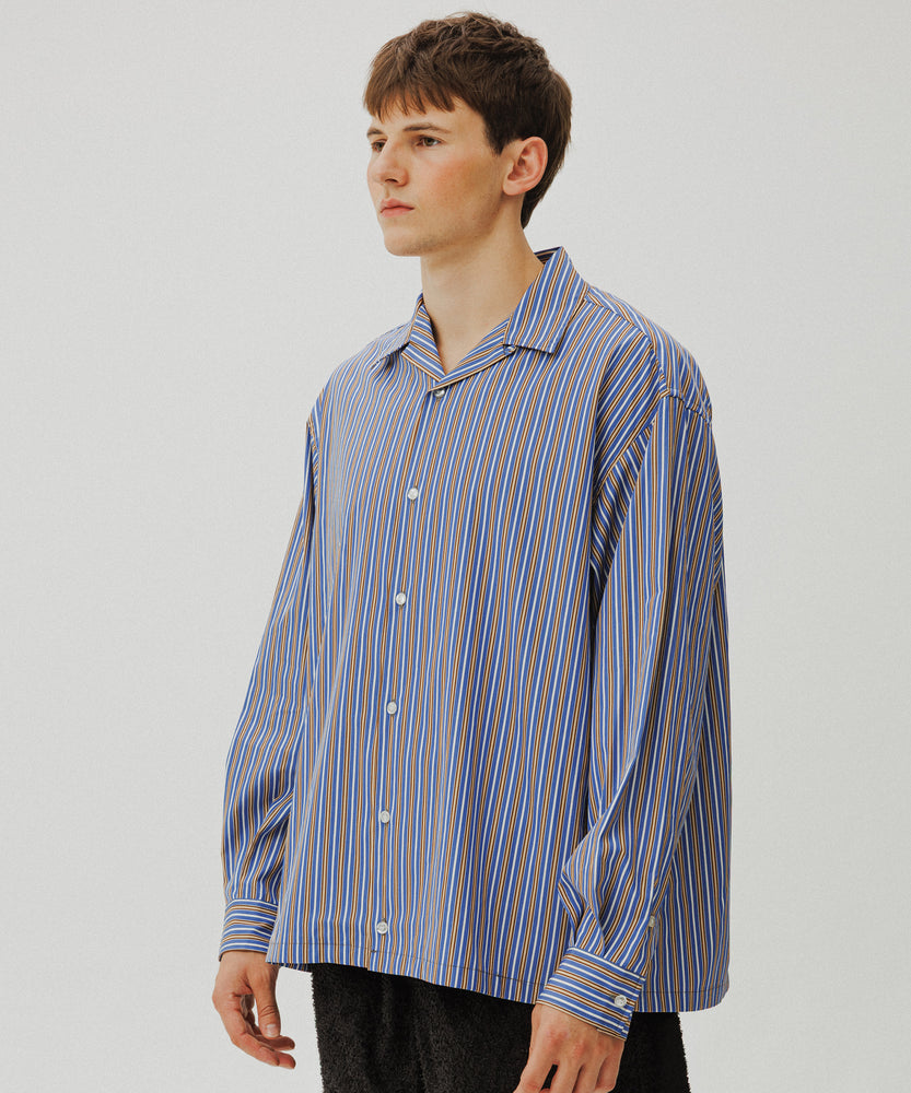 Blue Ottoman Stripe Long Sleeve Shirt