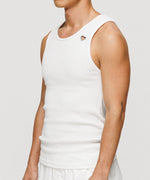 One Point Heart Cotton Rib Tank Top - Cloud Blue