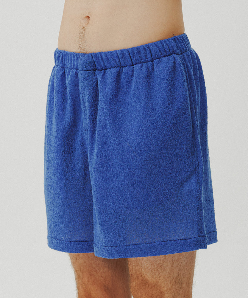 Wool Lacy Jacquard Shorts | Majorelle Azure