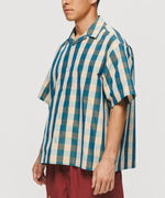 Emerald Blue Block Check Short Sleeve Shirt