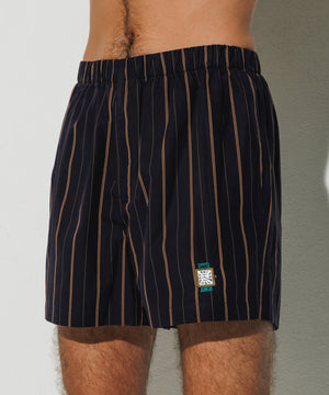 Embroidered "On time" Cotton Boxer Shorts by INIGO STUDIO