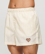 One Point Heart Lace Shorts - Citrus Clay