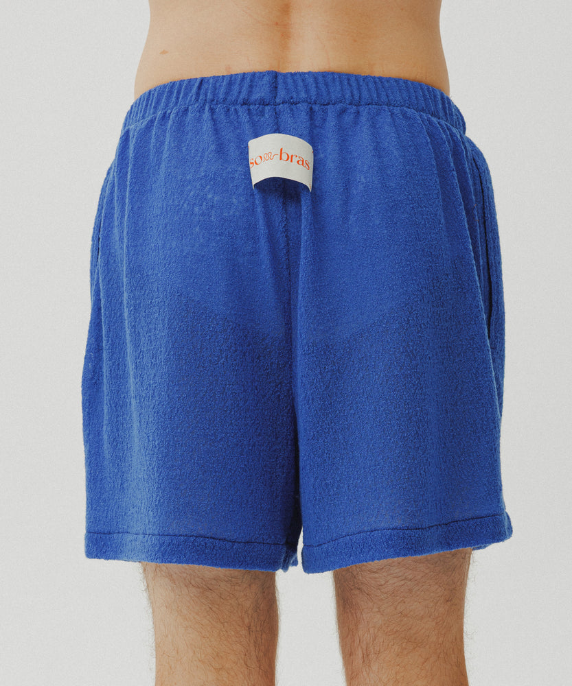Wool Lacy Jacquard Shorts | Majorelle Azure