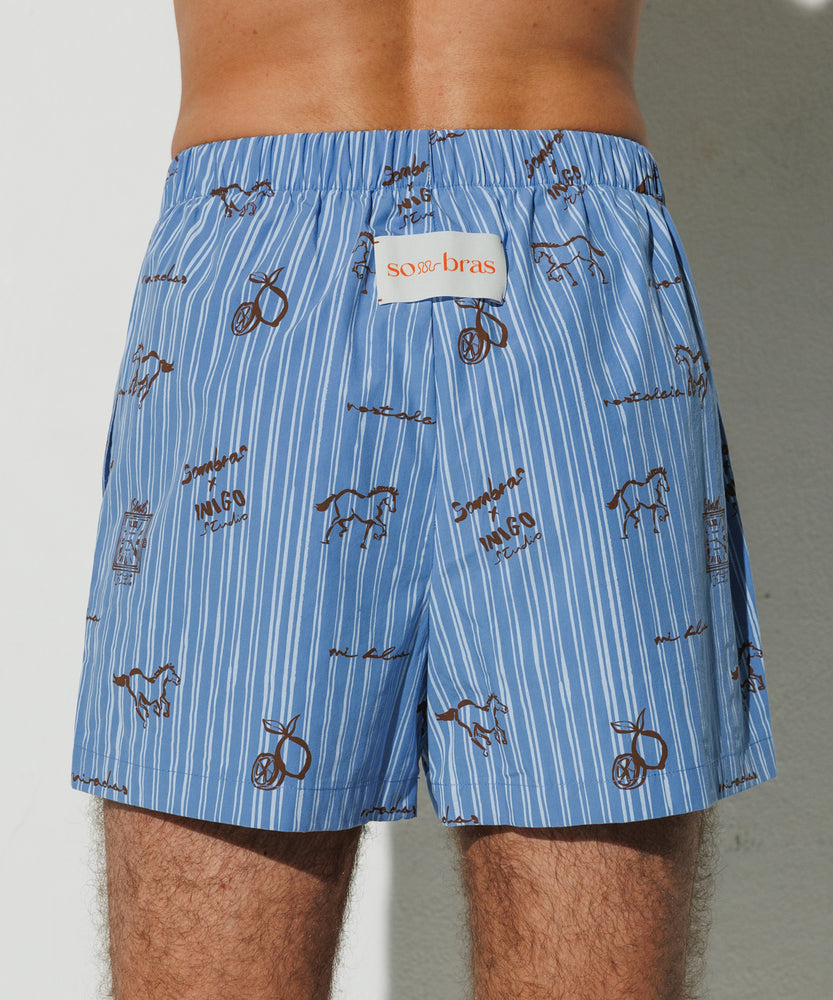 "Mediodia" Cotton Boxer Shorts by INIGO STUDIO