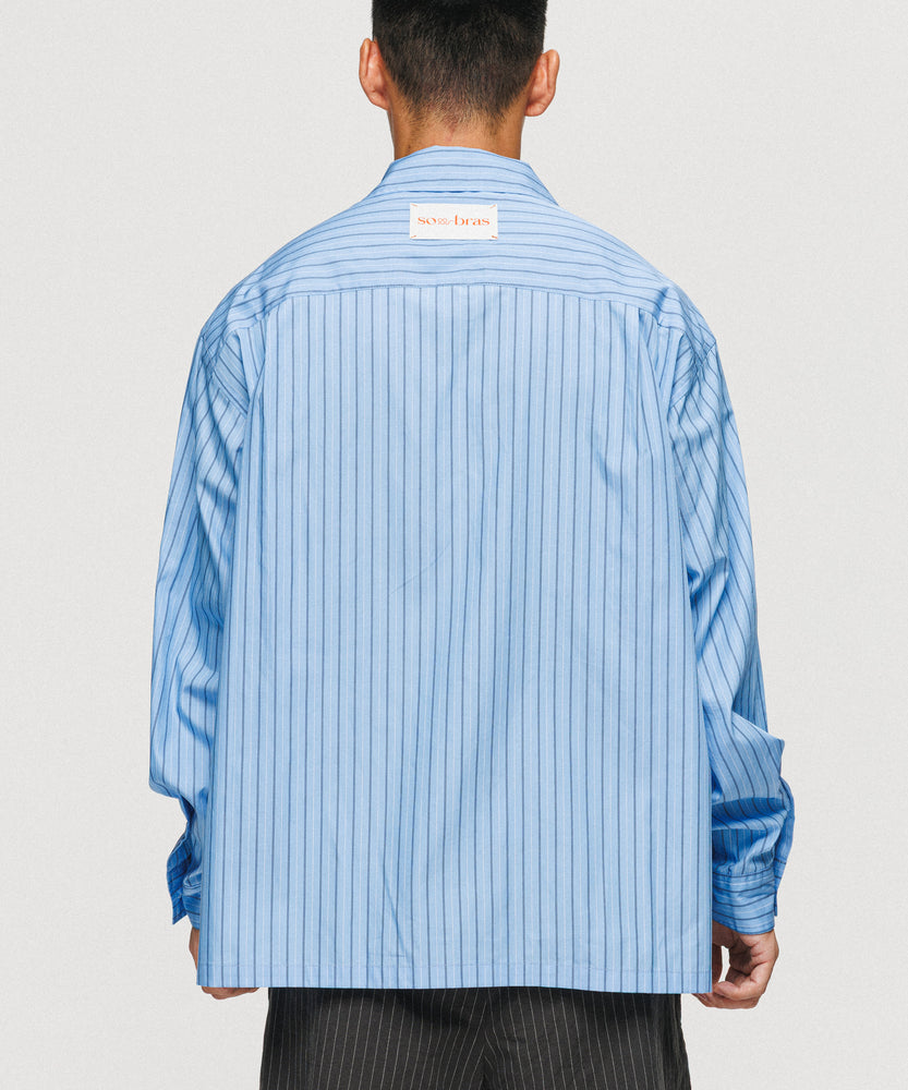 Blue Stripe Long Sleeve Shirt - Santorini