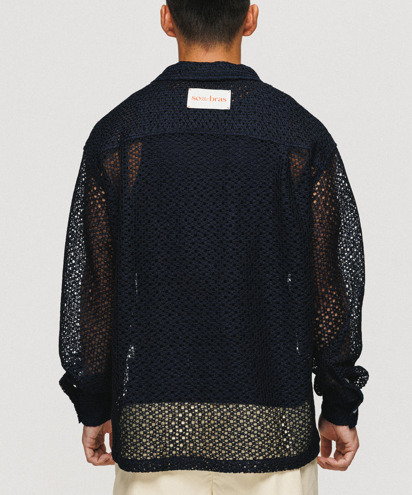 Summer Navy Lace Shirt