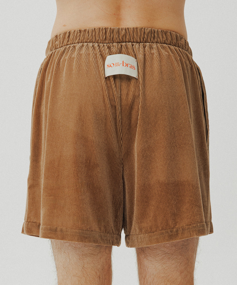 Sheer Velour Shorts | Atlas Sand