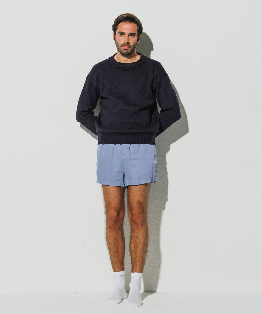 Silk-like Boxer Shorts - Athens Blue