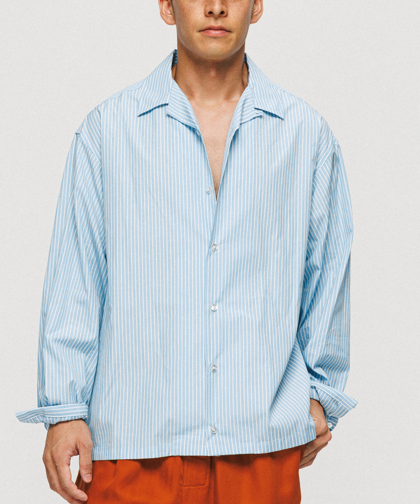 Blue Stripe Long Sleeve Shirt - Portofino Mist