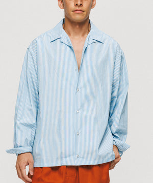 Blue Stripe Long Sleeve Shirt - Portofino Mist
