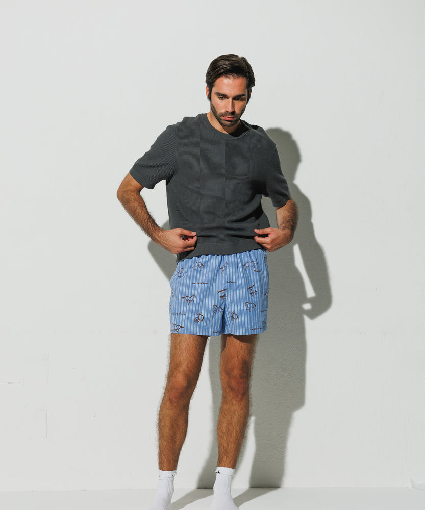 "Mediodia" Cotton Boxer Shorts by INIGO STUDIO