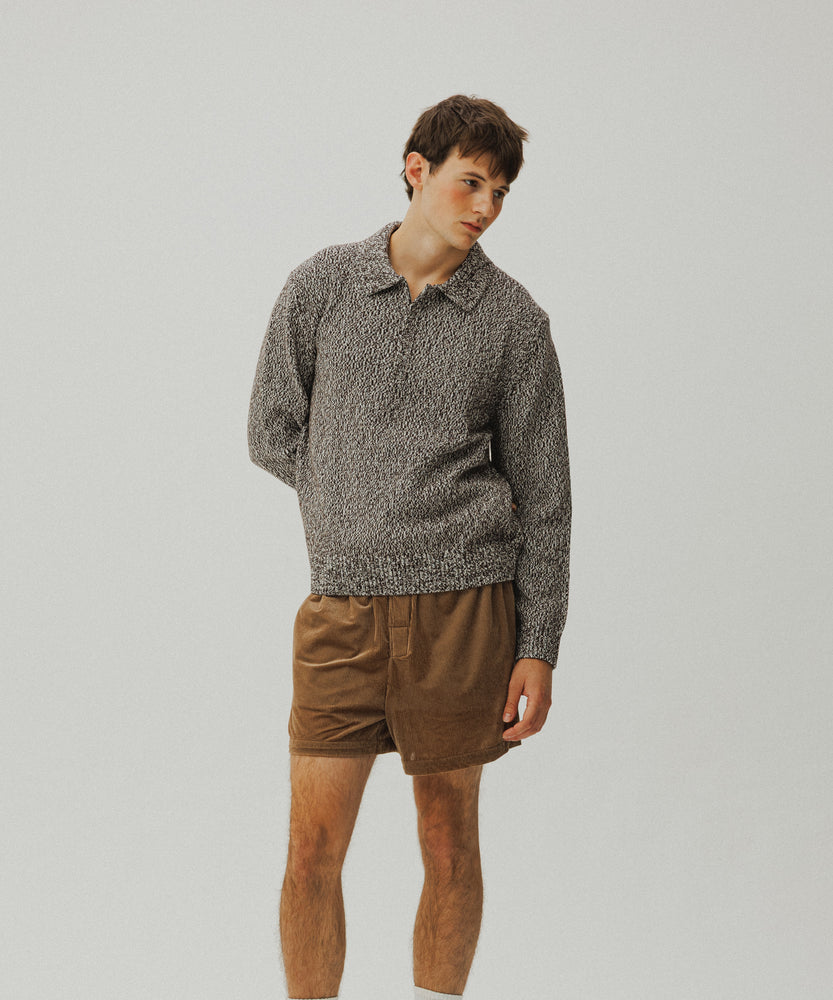 Sheer Velour Shorts | Atlas Sand