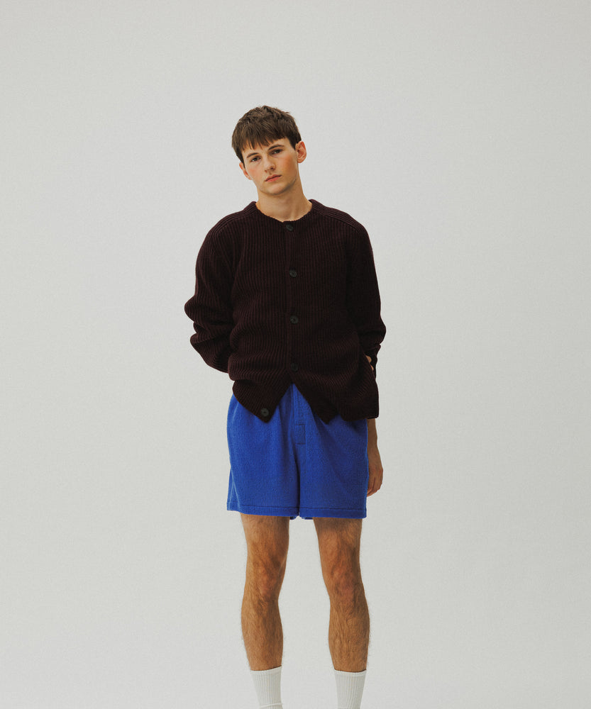 Wool Lacy Jacquard Shorts | Majorelle Azure