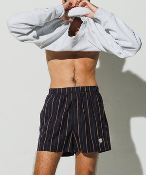 Embroidered "On time" Cotton Boxer Shorts by INIGO STUDIO