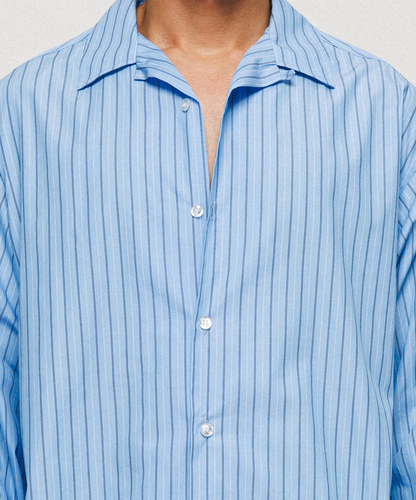 Blue Stripe Long Sleeve Shirt - Santorini