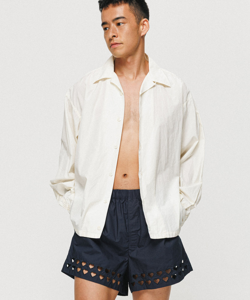Two Steps Hearts Lace Shorts - Midnight Navy