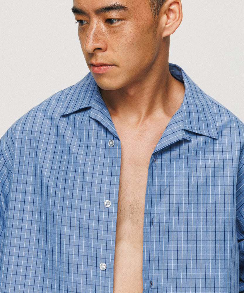 Blue Tattersall Check Long Sleeve Shirt