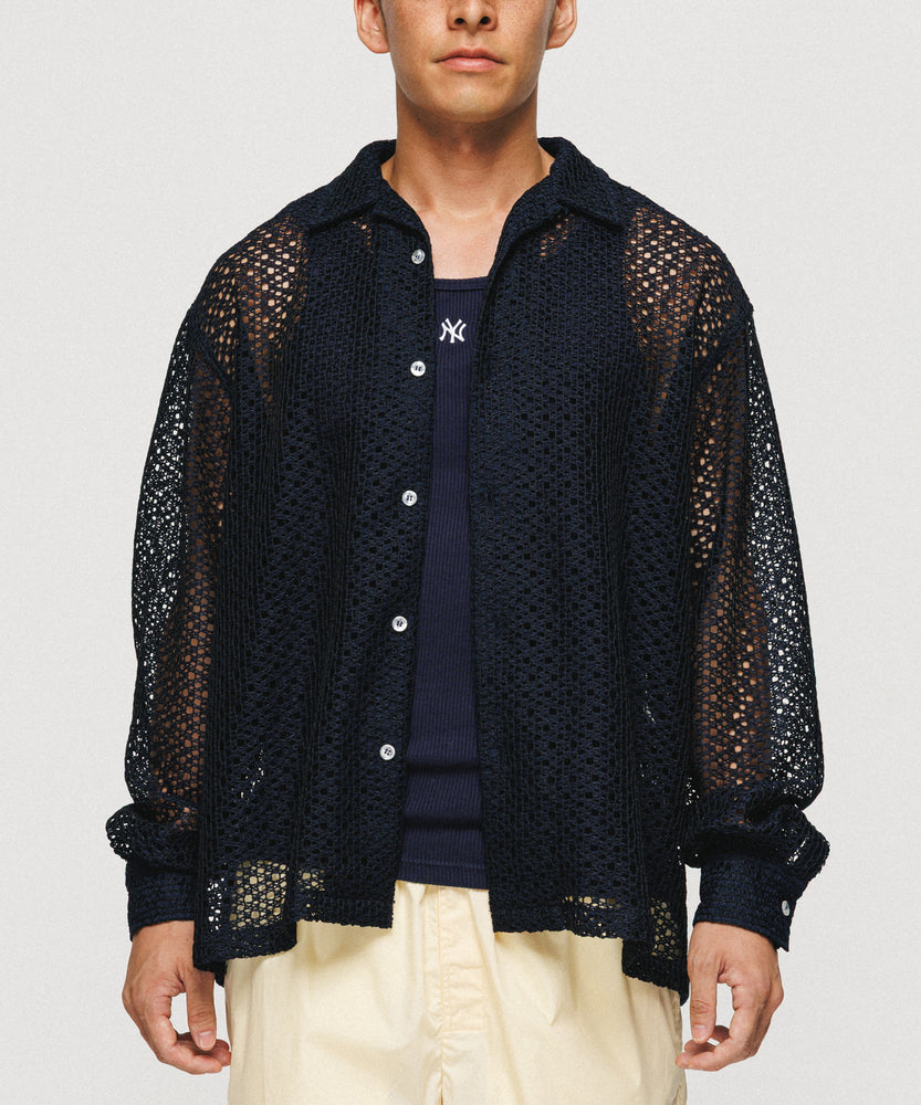 Summer Navy Lace Shirt