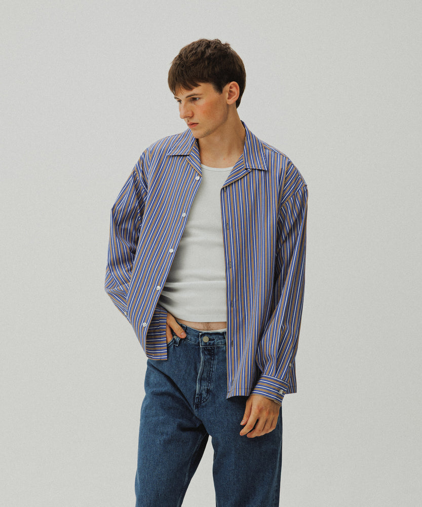 Blue Ottoman Stripe Long Sleeve Shirt