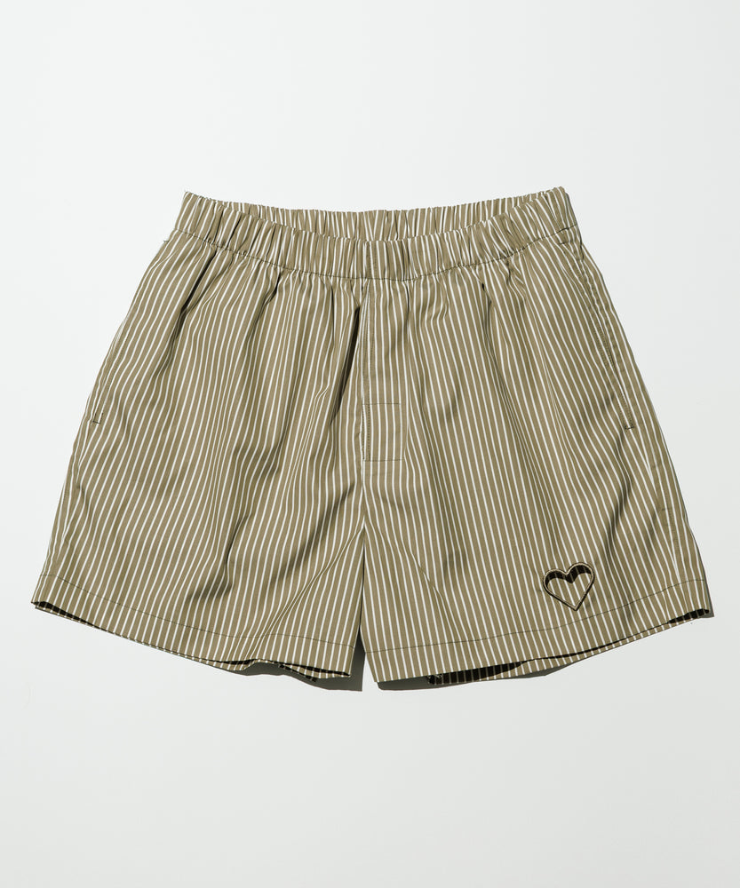 One Point Heart Lace Shorts - Sage