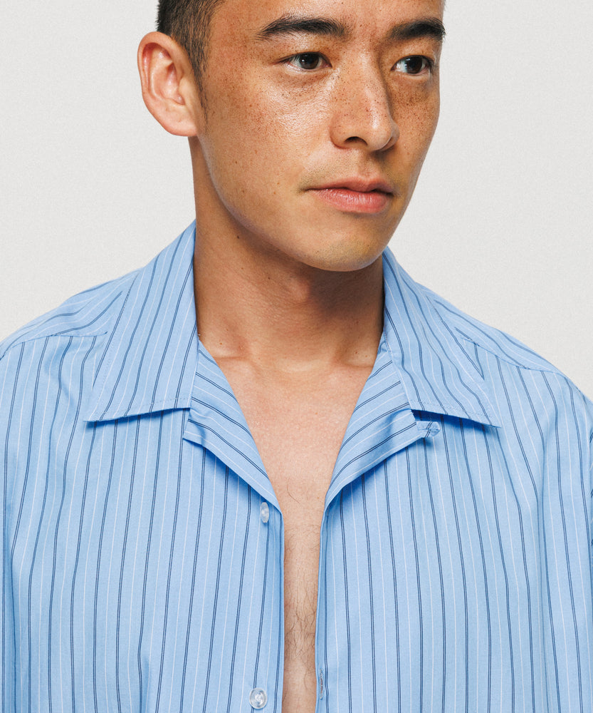 Blue Stripe Long Sleeve Shirt - Santorini