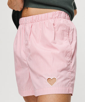 One Point Heart Lace Shorts - Tomate Vivo