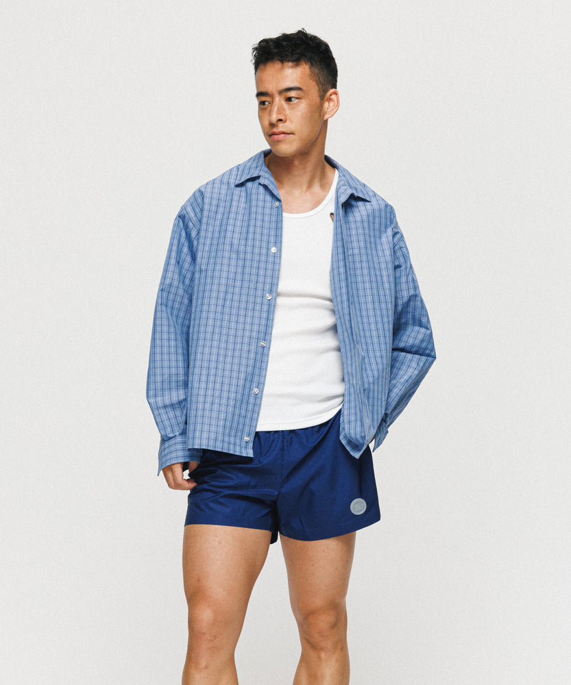 Blue Tattersall Check Long Sleeve Shirt