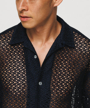 Summer Navy Lace Shirt