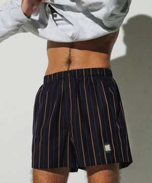 Embroidered "On time" Cotton Boxer Shorts by INIGO STUDIO