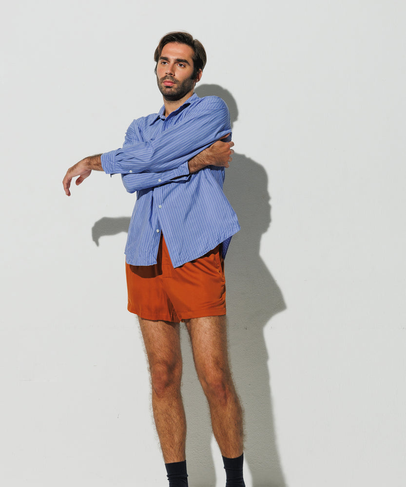 Silk-like Boxer Shorts - Orange Dust