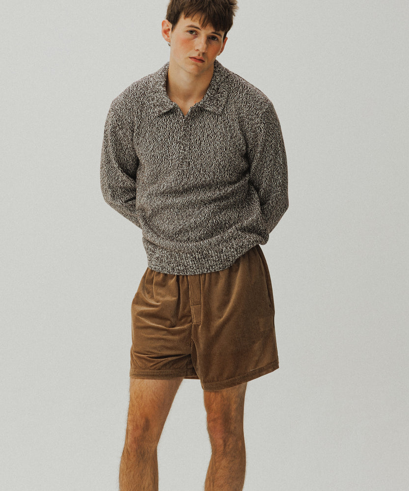 Sheer Velour Shorts | Atlas Sand