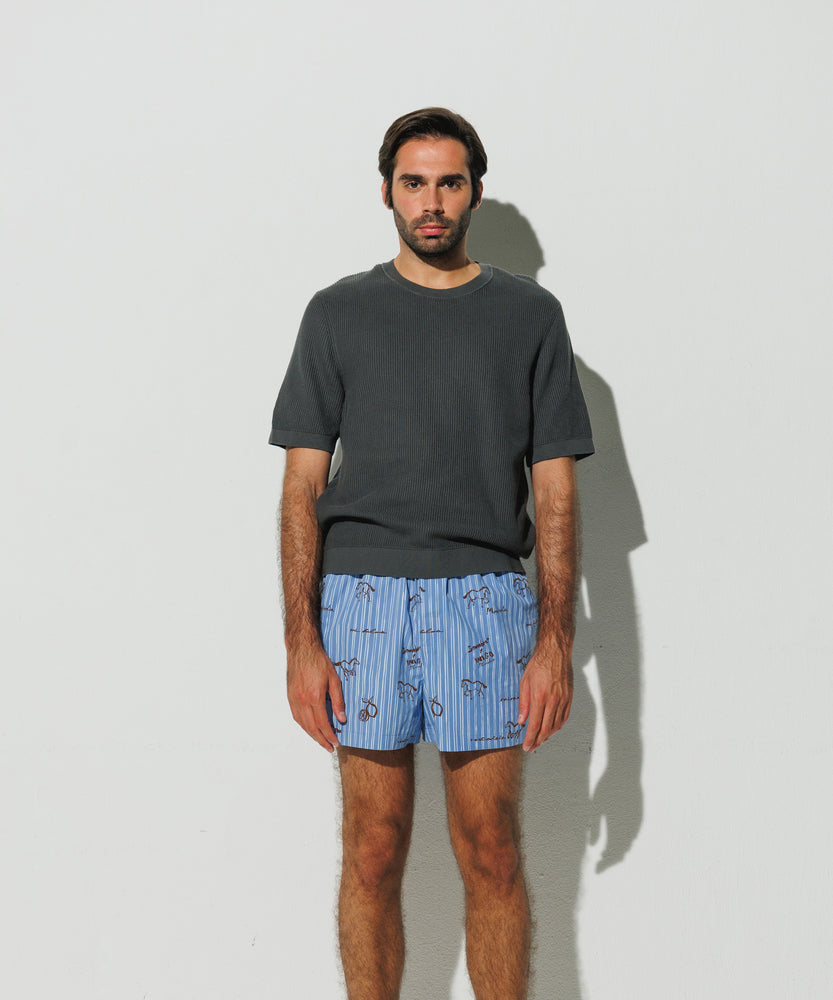 "Mediodia" Cotton Boxer Shorts by INIGO STUDIO