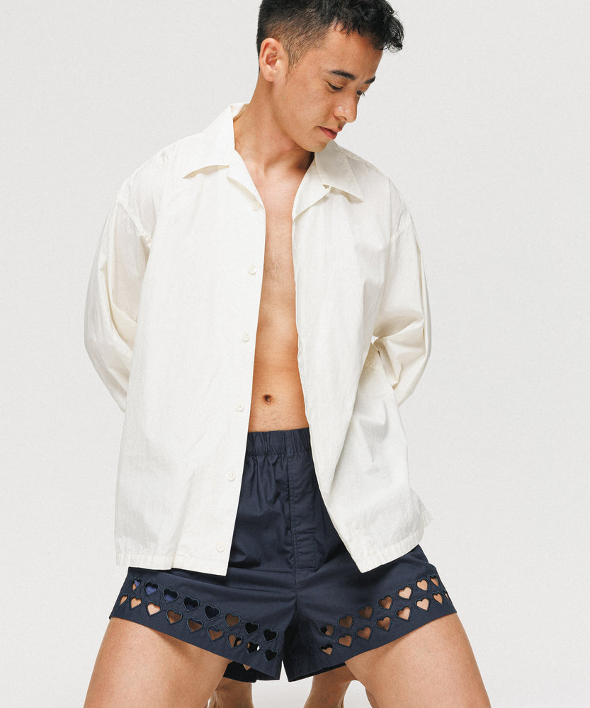 Two Steps Hearts Lace Shorts - Midnight Navy