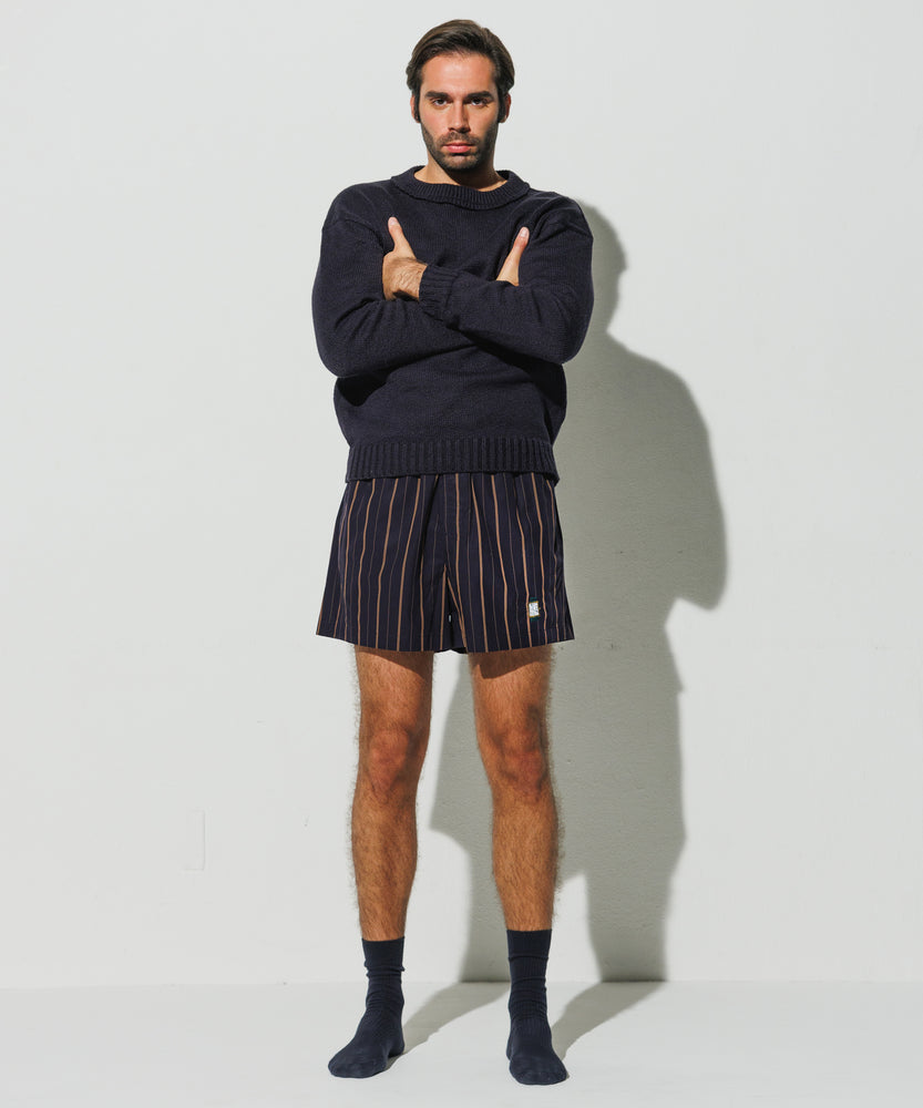 Embroidered "On time" Cotton Boxer Shorts by INIGO STUDIO